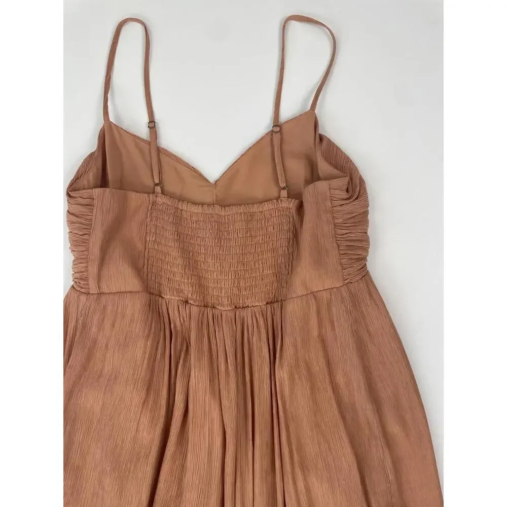 Abercrombie & Fitch Rust Brown Spaghetti Strap Maxi Dress